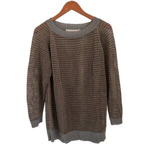 Farmers Market ICELAND Lightweight Knit Open-Weave Sweater With Ribbed Hem Cuffs
